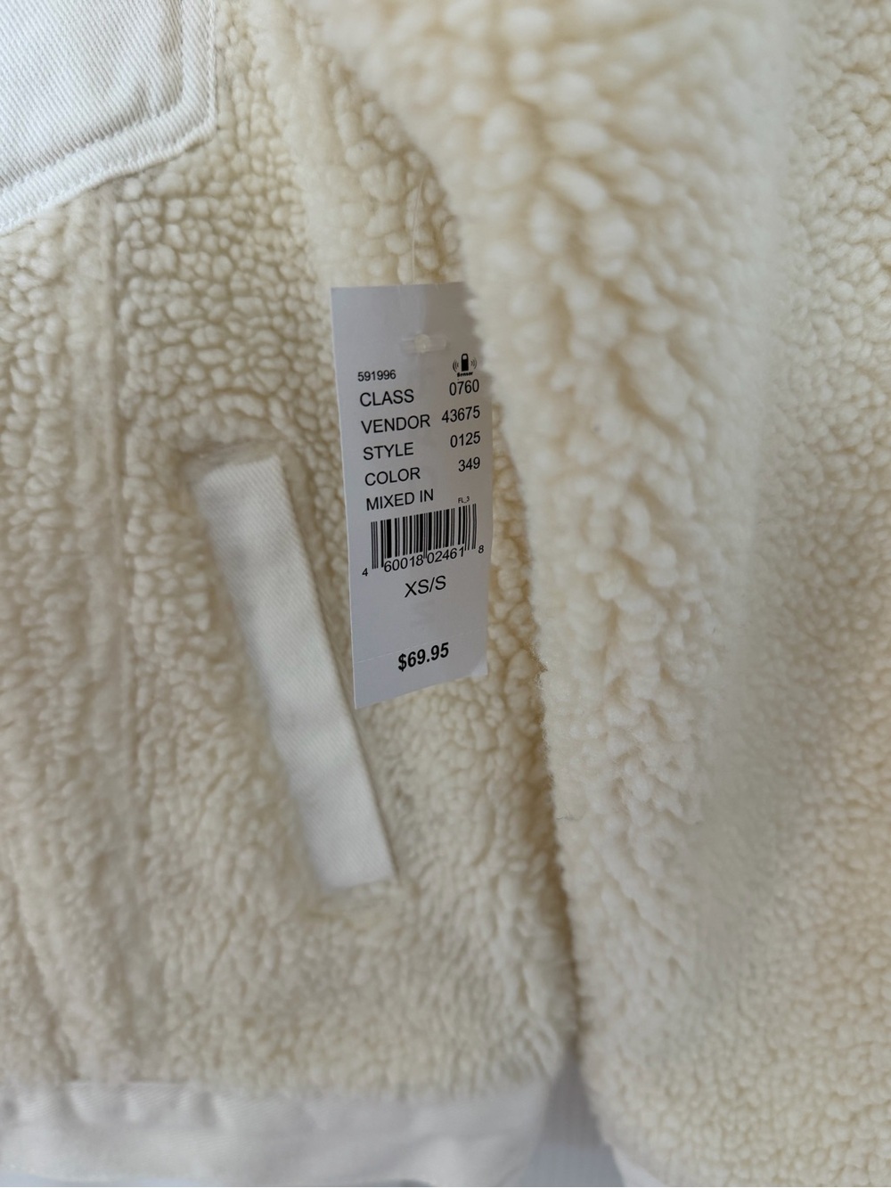 PacSun Cream Sherpa Jean Jacket with Canvas Yoke - Picture 3 of 3